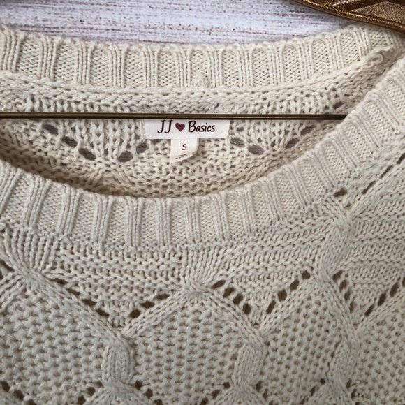 J.J. Basics Ivory Knit Sweater Size S - Picture 3 of 6
